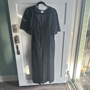 Ava & Viv Black Maxi Dress with White Pattern